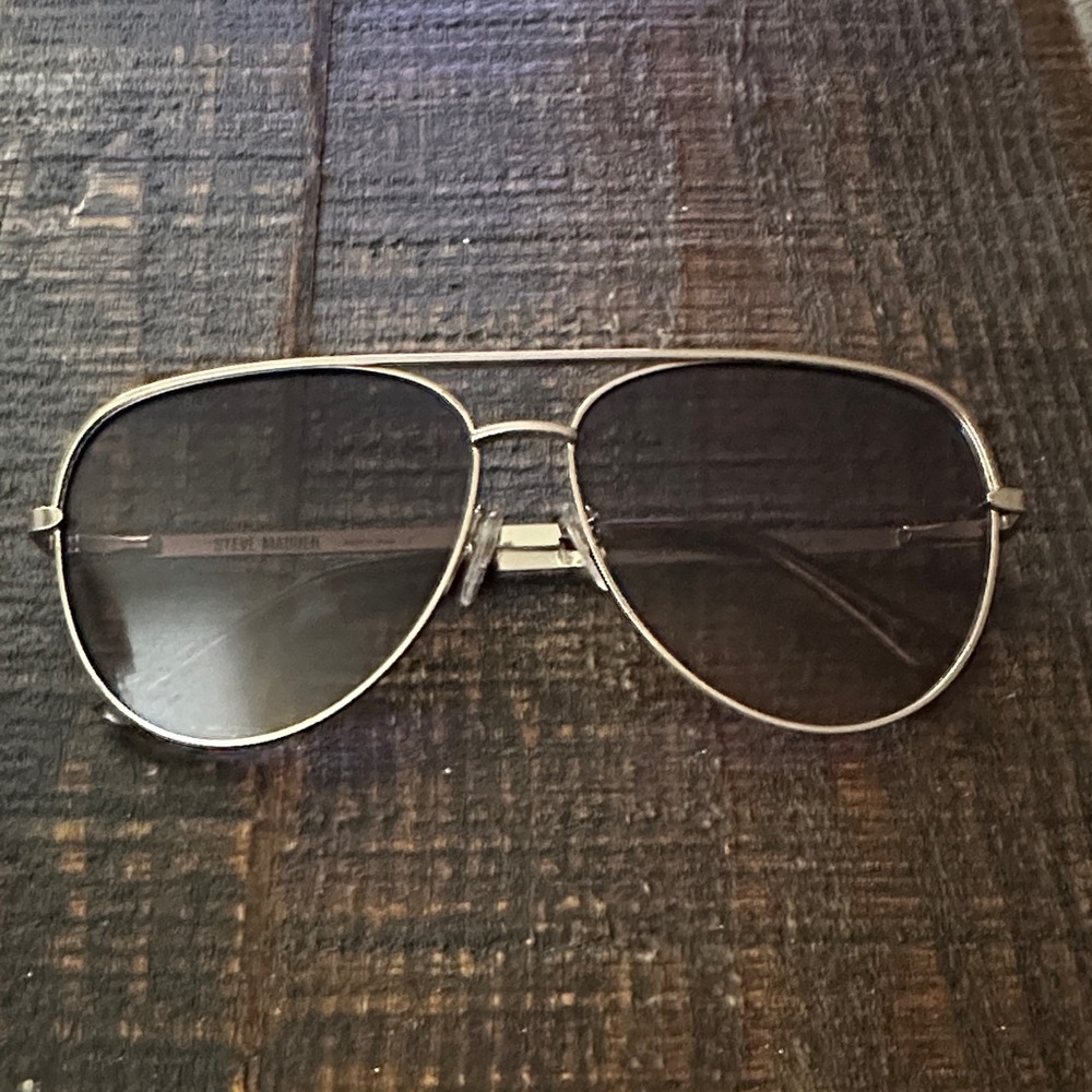 Steve Madden Metallic Aviator Sunglasses